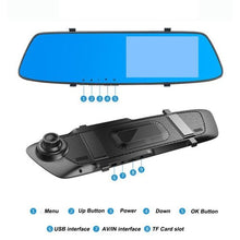 Load image into Gallery viewer, Rétroviseur voiture DVR caméra Dash Cam enregistreur vidéo Full HD 1080P 4.3 pouces
