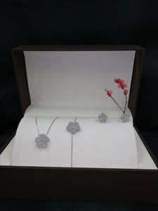 Ensemble fleur d'Argent 925